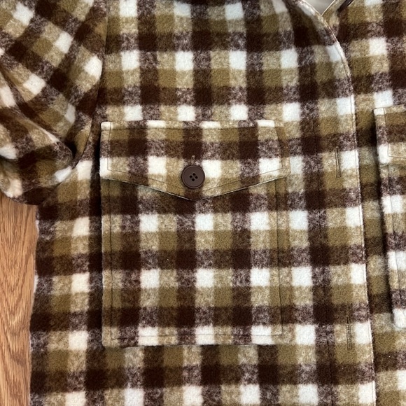 Treasure & Bond Plaid Shirt Jacket Puff Sleeve Button Up size XS - Picture 9 of 16
